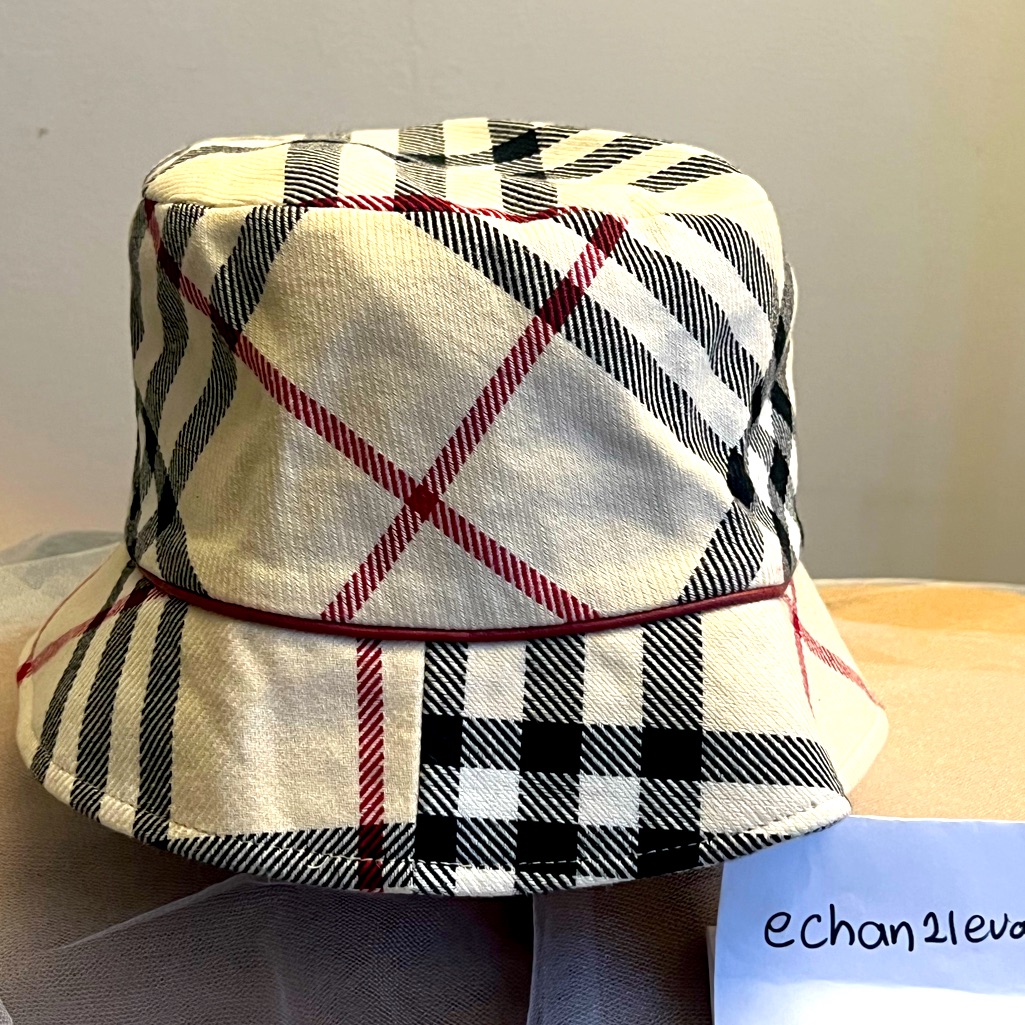 Japanauth Burberry London Blue Label Beige Nova Check Fisherman’s Hat